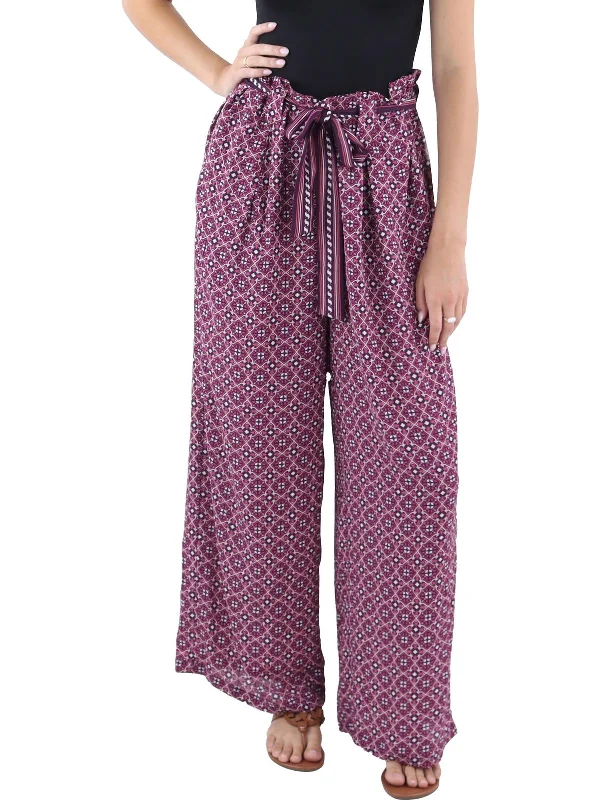Trousers with side slits for women in a modern designWomens Chiffon High Rise Wide Leg Pants Trousers with side slits for women in a modern designWomens Chiffon High Rise Wide Leg Pants