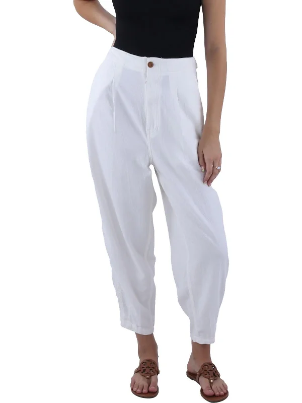 Striped pants for women in a bold lookWomens Cotton High Rise Ankle Pants