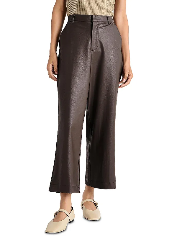 High waisted skinny pants for women in dark colorsWomens Faux Leather Vegan Ankle Pants High waisted skinny pants for women in dark colorsWomens Faux Leather Vegan Ankle Pants