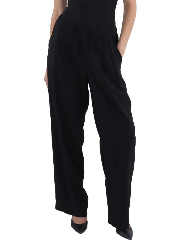 Leatherette pants for women in a cruelty - free optionWomens Pleated High Rise Wide Leg Pants Leatherette pants for women in a cruelty - free optionWomens Pleated High Rise Wide Leg Pants