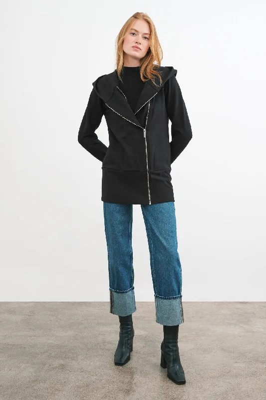Leather jackets with a zip - up front and multiple pockets for functionalityVarick Sweatshirt Jacket Leather jackets with a zip - up front and multiple pockets for functionalityVarick Sweatshirt Jacket