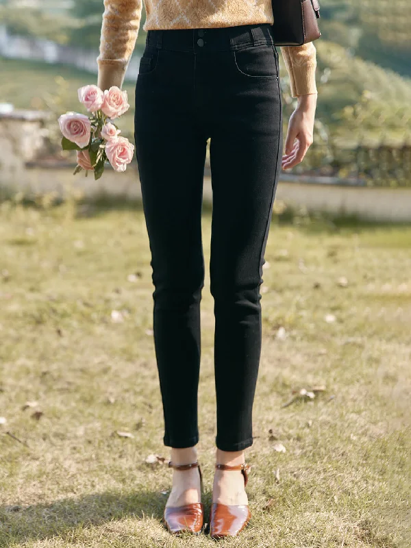 Anaya High-waisted Skinny Fleece Jeans
