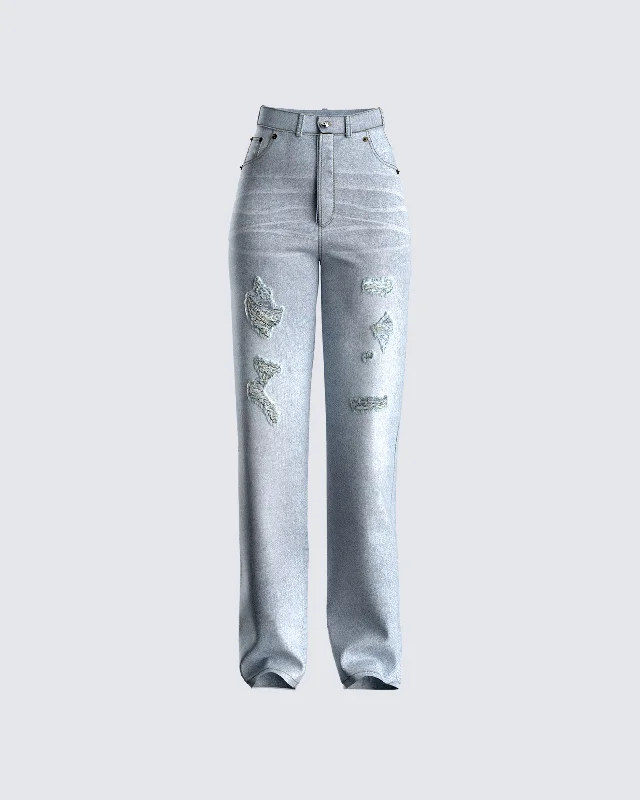 Monte Blue Denim Distressed Jean