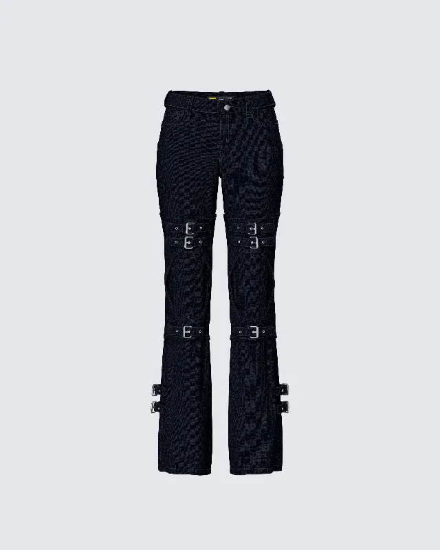 Serenity Black Denim Buckle Jean