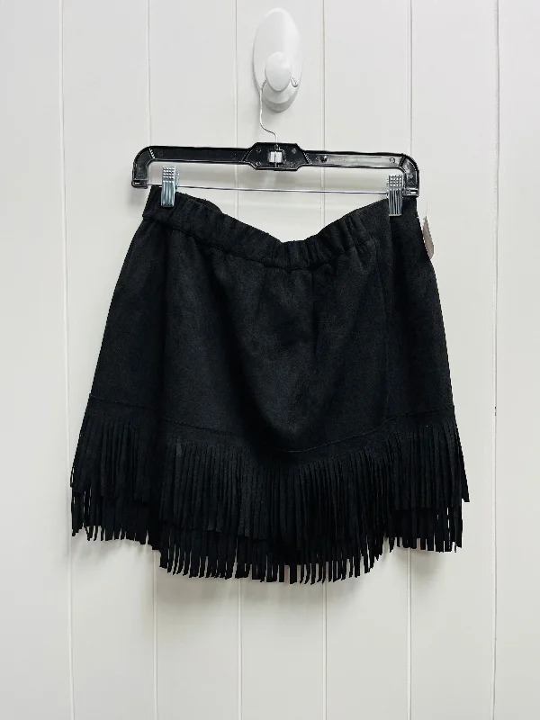 Pleated skirts with a high-low hemBlack Skirt Mini & Short noless, Size Xl