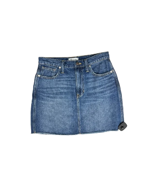 Ruffled mini skirts in a polka dot patternBlue Denim Skirt Maxi Madewell, Size 4