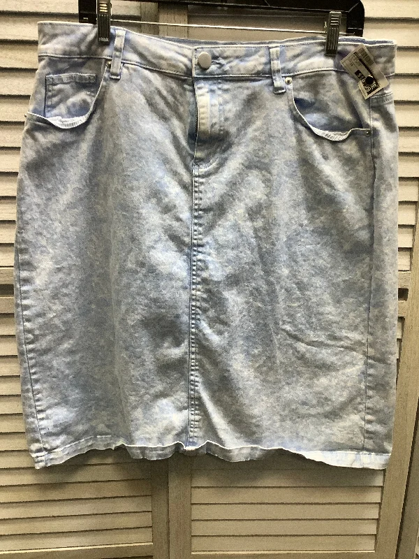 Ruffled mini skirts in a neon colorBlue Denim Skirt Midi Cato, Size 14