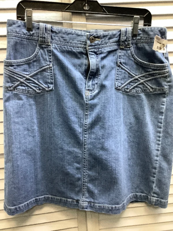 Pleated skirts in a houndstooth patternBlue Denim Skirt Midi Sonoma, Size 14