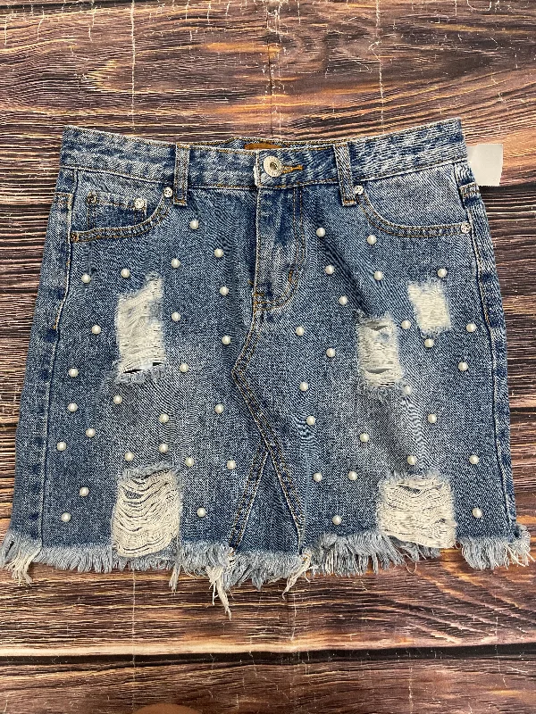 Ruffled skirts in a paisley patternBlue Denim Skirt Mini & Short Pol, Size S