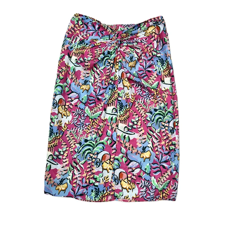Skirts with a hidden back zipperBlue & Pink Skirt Midi By J Mclaughlin, Size: 6
