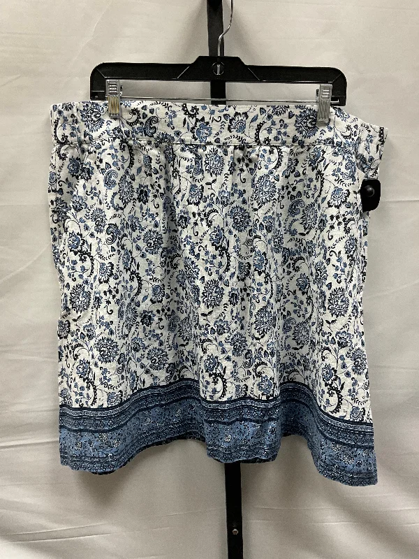 High waisted midi skirts with a belt loopBlue & White Skirt Mini & Short Loft, Size Xl High waisted midi skirts with a belt loopBlue & White Skirt Mini & Short Loft, Size Xl