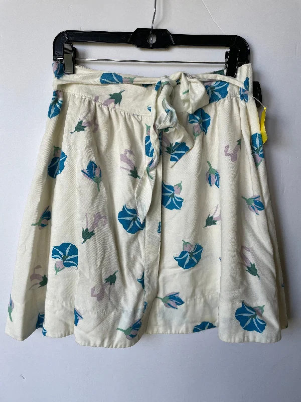 Printed chiffon skirts with a ruffled hemCream Skirt Midi Loft, Size M
