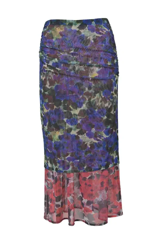 Printed chiffon skirts with a ruffled hem[WW43520] Dries Van Noten | Midi Skirt