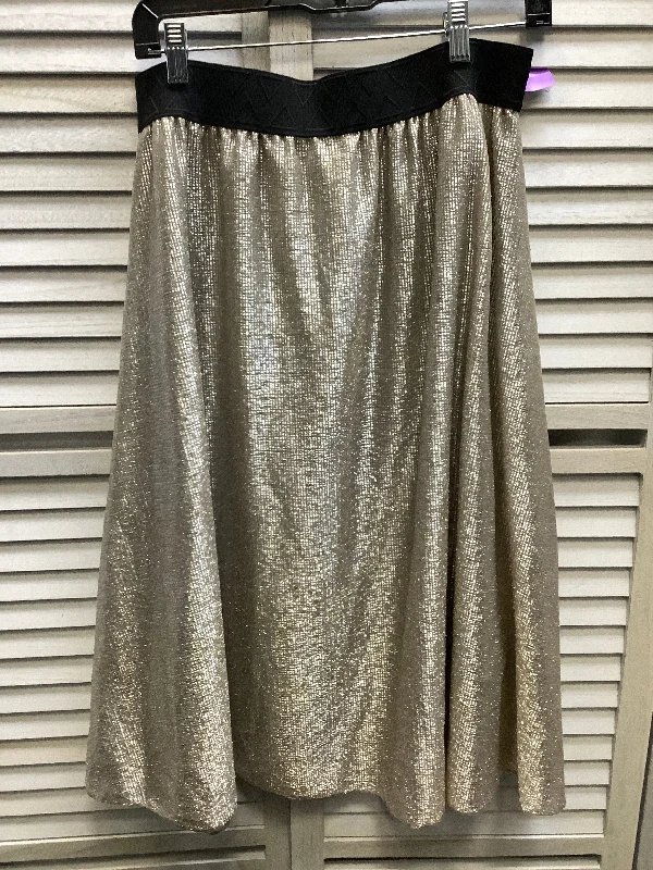 Wrap skirts with a wide waistbandGold Skirt Midi Lularoe, Size M