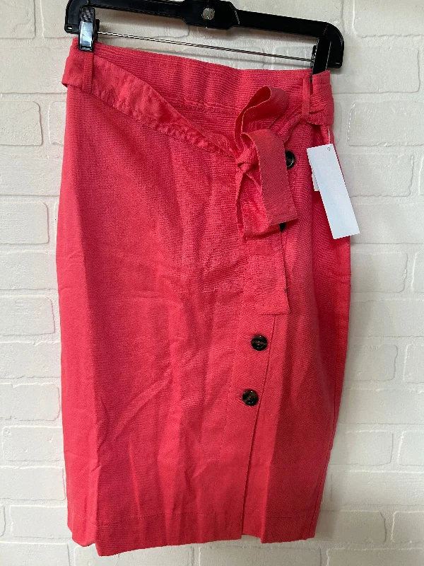 Satin skirts with a ruffled waistPink Skirt Midi Ann Taylor, Size 6