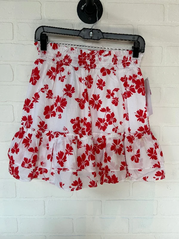 Skirts with a button front placketRed & White Skirt Mini & Short J. Crew, Size 0