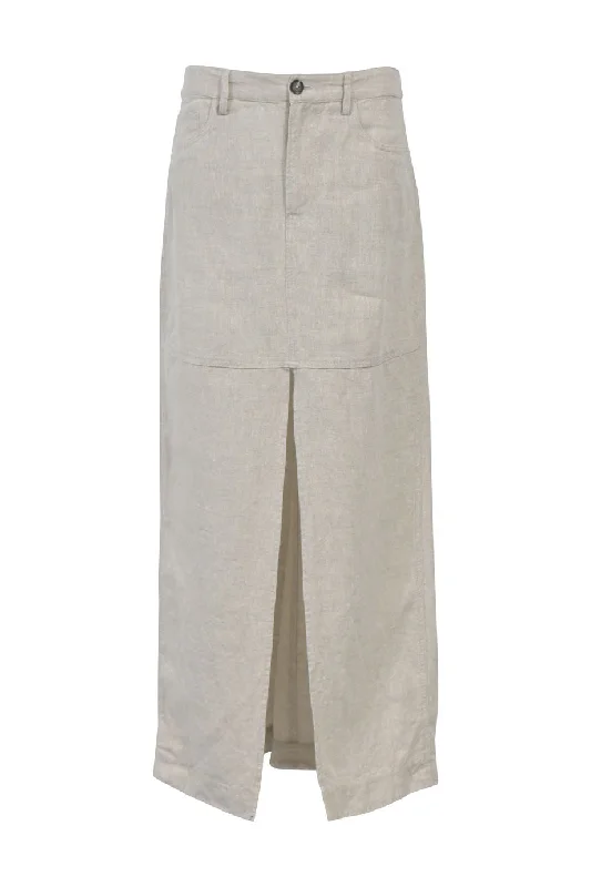 Pleated skirts with a high-low hem[WW43689] Reformation | Maxi Skirt