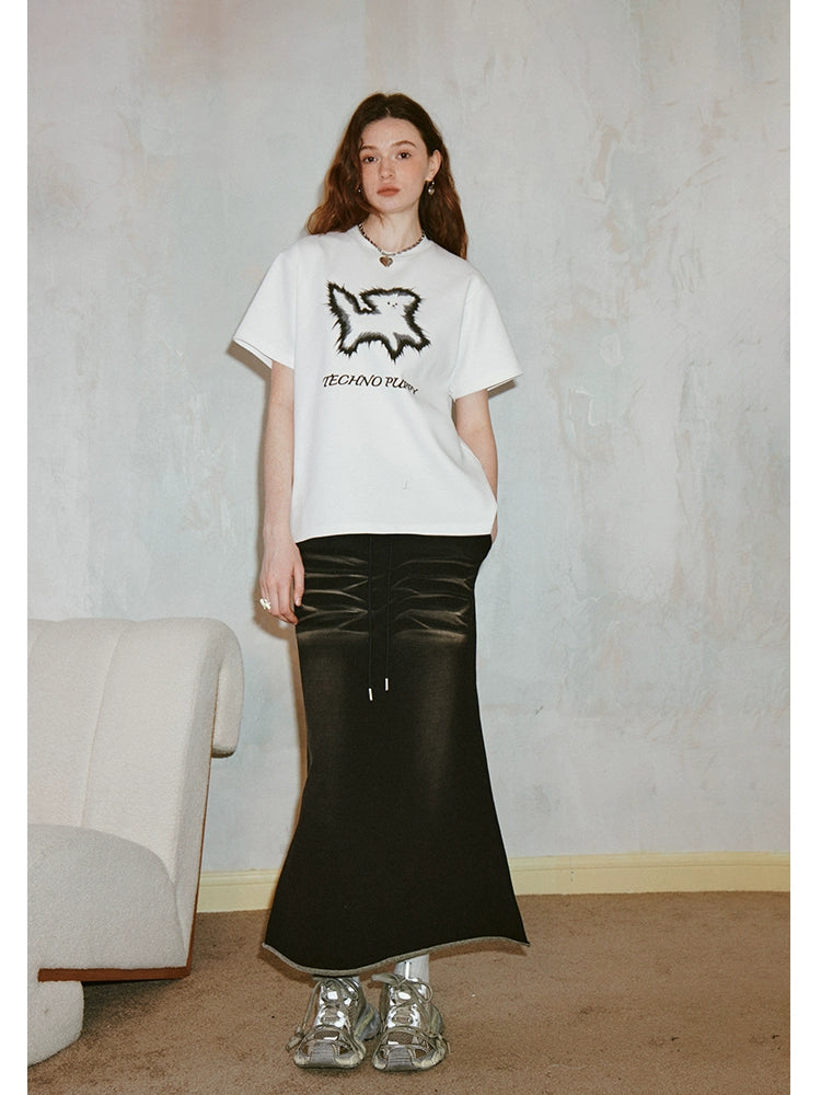 Printed silk skirts in a vibrant colorCasual slim tail skirt【s0000007597】