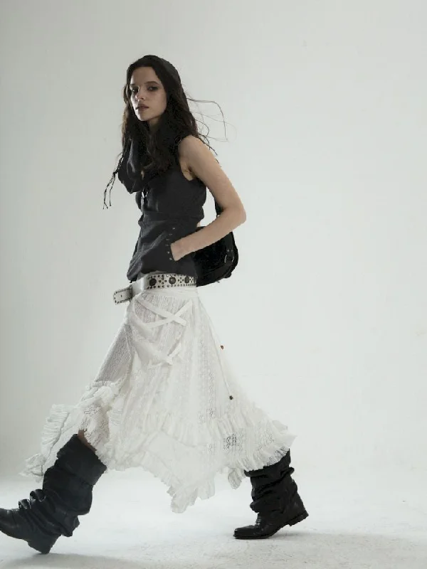 Long skirts with a tiered lace designMulti-Layer Low Waist Fairy Half Skirt【s0000007645】 Long skirts with a tiered lace designMulti-Layer Low Waist Fairy Half Skirt【s0000007645】