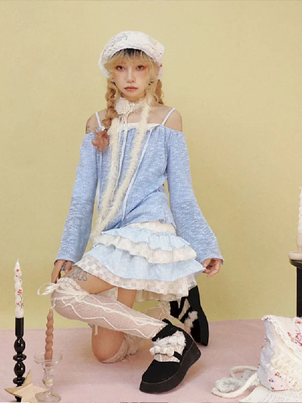 Skirts with a gathered skirt panelHigh Waist Ruffle Skirt【s0000007728】
