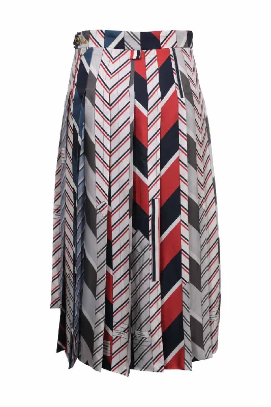 Denim skirts with a studded trim[WW42310] Thom Browne | knee Length Skirt