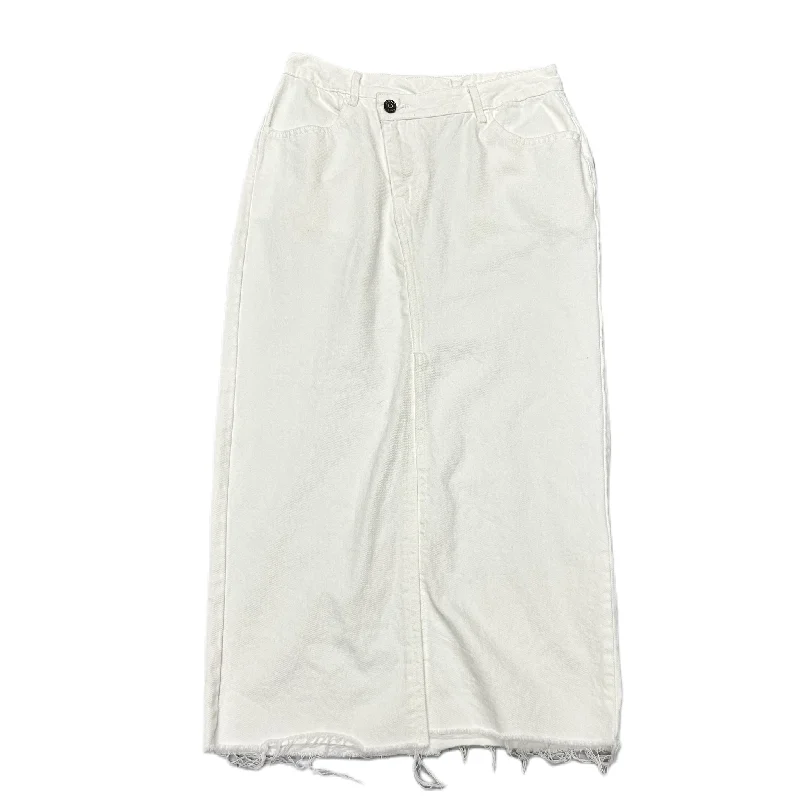 High waisted skirts with a pleated frontWhite Skirt Midi By Happily Grey, Size: 2