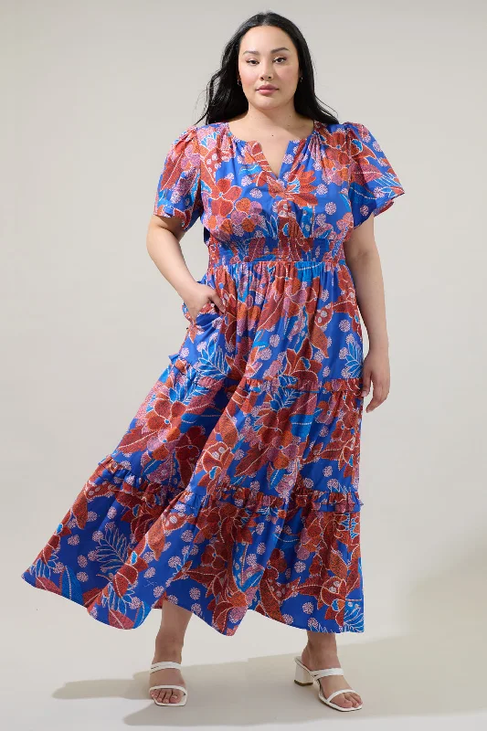 Maxi Dresses Decorated with Feathers for a Dazzling LookAmazonia Blue Floral Palmer Poplin Tiered Maxi Dress Curve Maxi Dresses Decorated with Feathers for a Dazzling LookAmazonia Blue Floral Palmer Poplin Tiered Maxi Dress Curve