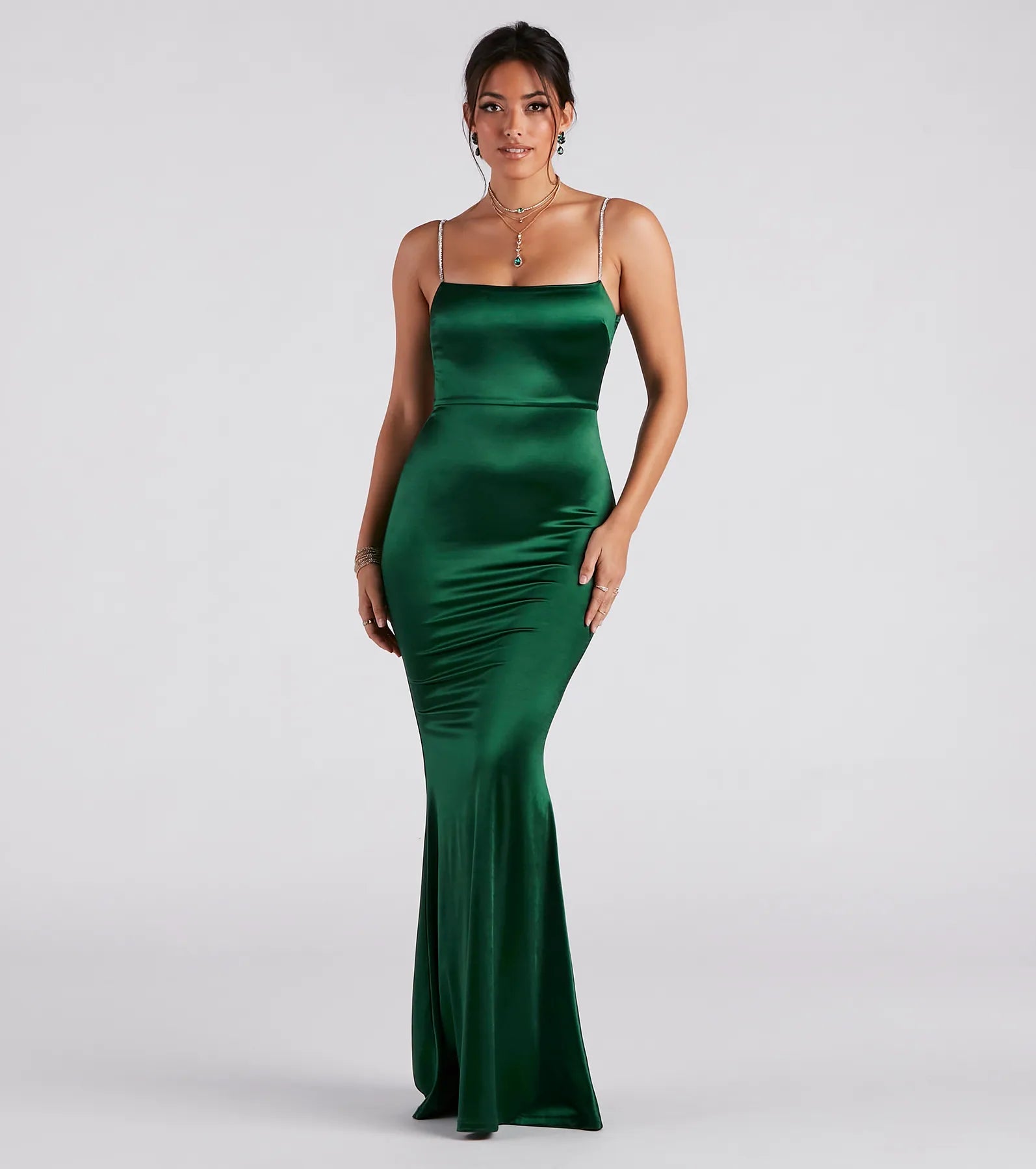 Chinese - Inspired Maxi Dresses with Traditional ElementsAnnaliese Formal Satin Rhinestone Mermaid Dress Chinese - Inspired Maxi Dresses with Traditional ElementsAnnaliese Formal Satin Rhinestone Mermaid Dress