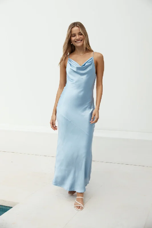 Gothic - Style Black Maxi Dresses for Alternative EventsAriella Satin Maxi Dress Blue Gothic - Style Black Maxi Dresses for Alternative EventsAriella Satin Maxi Dress Blue