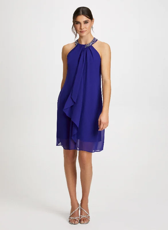 Short - Sleeved Shirt - Style Maxi Dresses for a Casual LookBeaded Neck Chiffon Dress Short - Sleeved Shirt - Style Maxi Dresses for a Casual LookBeaded Neck Chiffon Dress