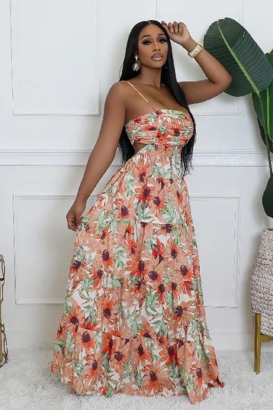 Maxi Dresses with Ethnic Embroidery for Cultural EventsBloom Burst Dress