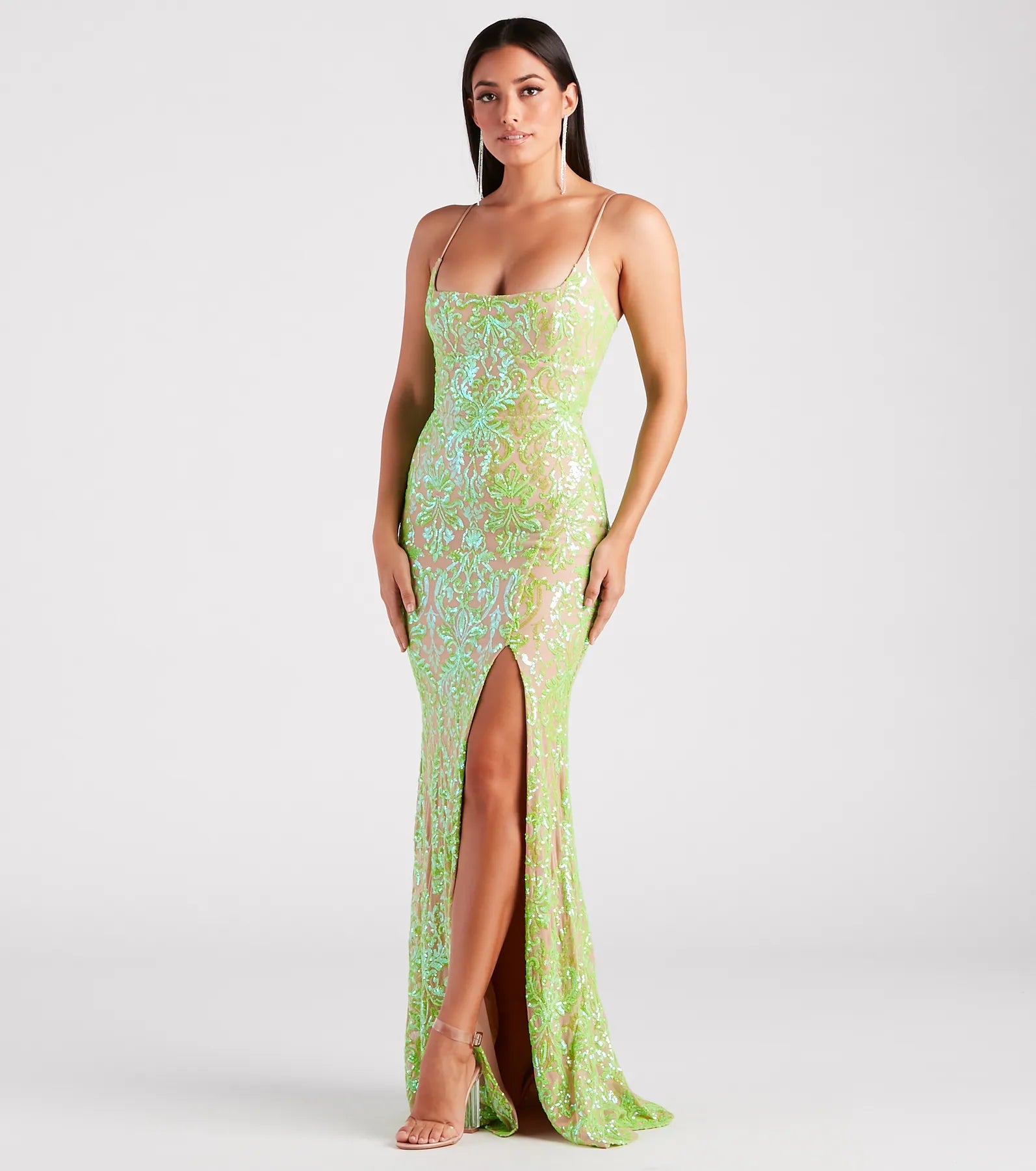 Maxi Dresses with Cinched Waists to Show Off FiguresBrandy Formal Sequin Lace-Up Mermaid Dress Maxi Dresses with Cinched Waists to Show Off FiguresBrandy Formal Sequin Lace-Up Mermaid Dress