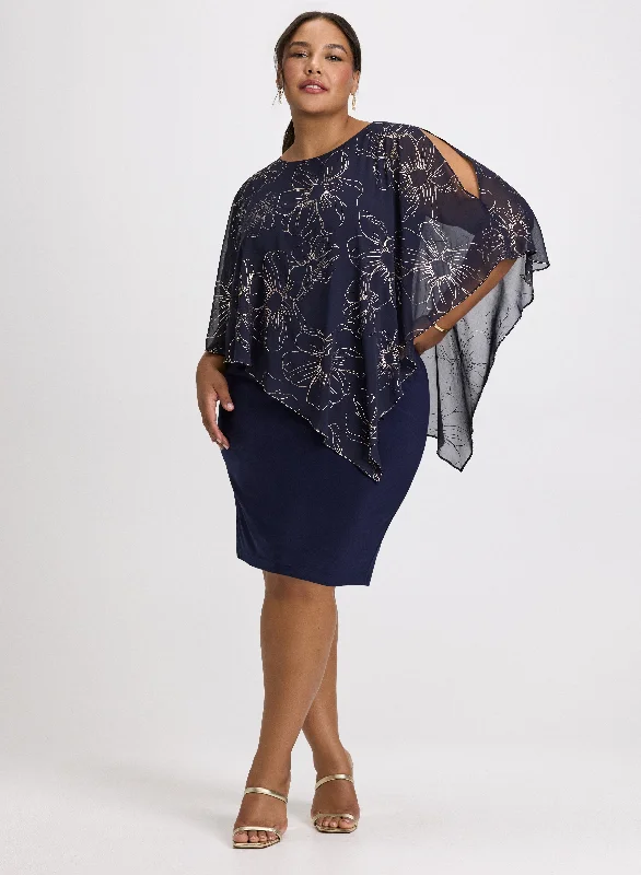 Maxi Dresses Embellished with Crystals for a Sparkling LookCapelet Effect Evening Dress Maxi Dresses Embellished with Crystals for a Sparkling LookCapelet Effect Evening Dress