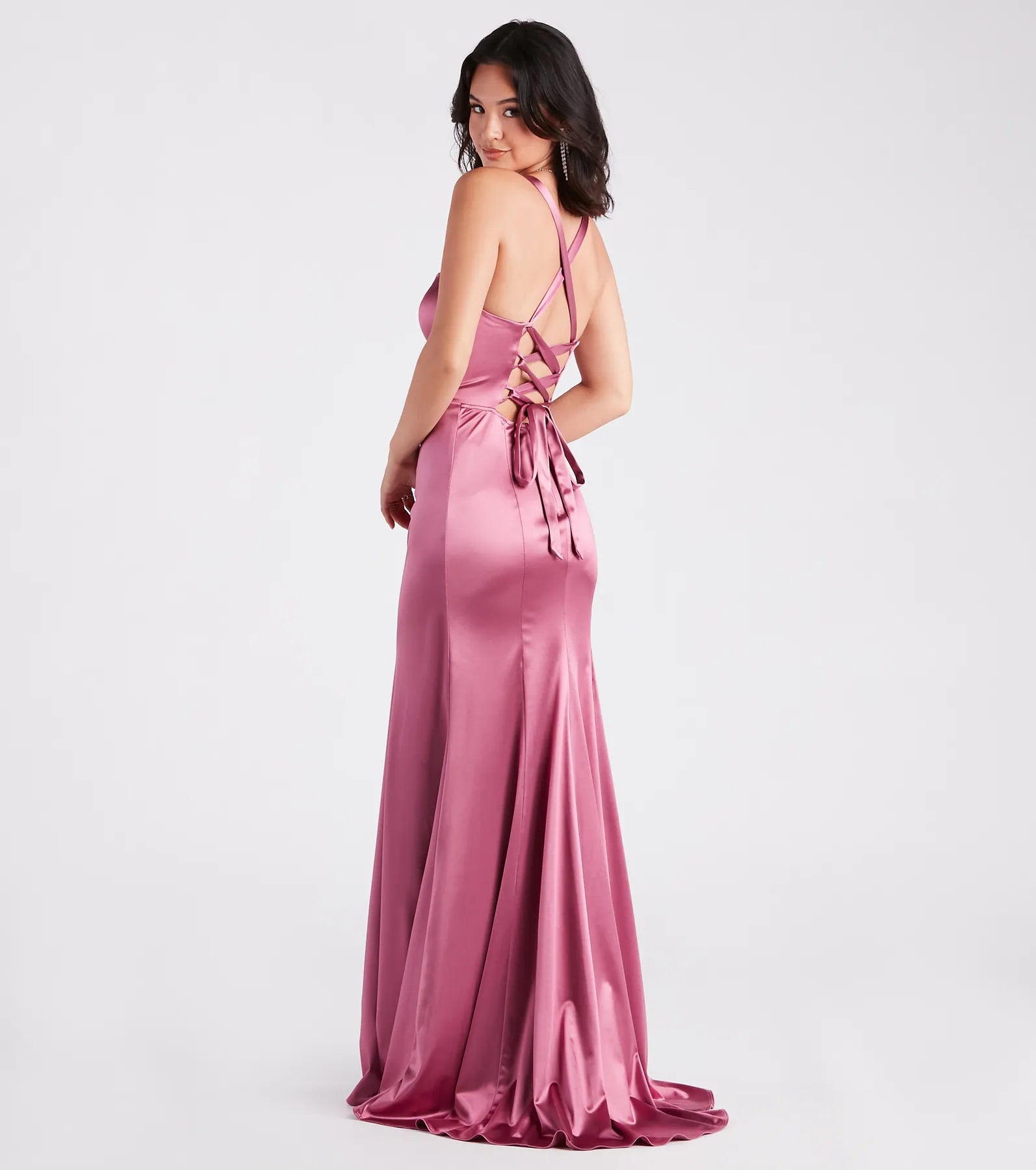Long - Line Maxi Dresses with a Vest - Like DesignCassie Formal Satin Lace-Up Mermaid Dress Long - Line Maxi Dresses with a Vest - Like DesignCassie Formal Satin Lace-Up Mermaid Dress