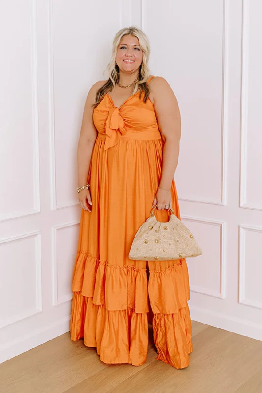 Retro Polka - Dot Maxi Dresses for a Nostalgic FeelCoconut Grove Maxi Dress in Orange Curves Retro Polka - Dot Maxi Dresses for a Nostalgic FeelCoconut Grove Maxi Dress in Orange Curves