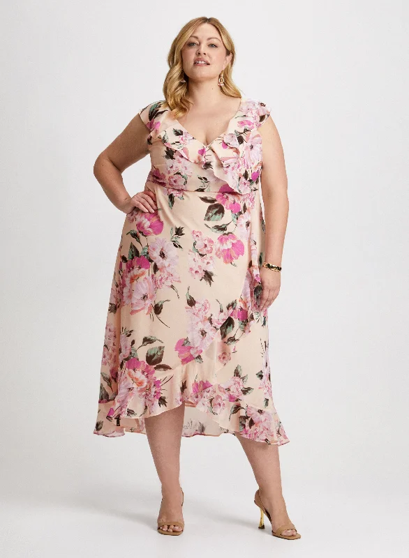 Cool Leather Maxi Dresses for a Rock - Chic StyleFloral Chiffon Midi Dress