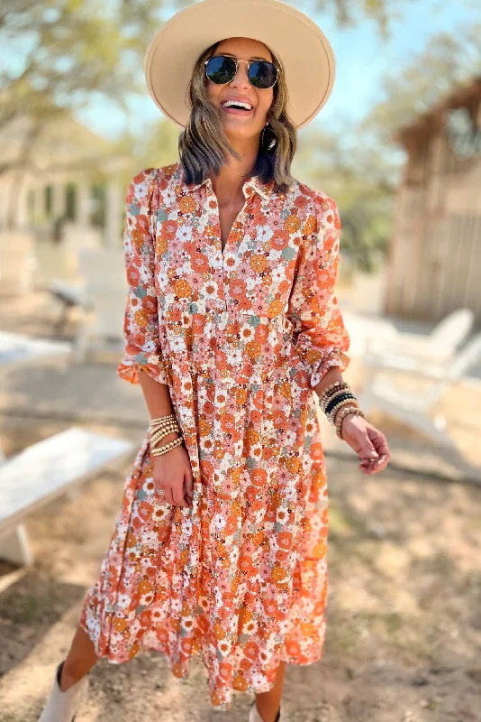 Vintage - Style Corduroy Maxi Dresses for AutumnFloral Long Sleeve Collared Maxi Dress SSYS The Label Vintage - Style Corduroy Maxi Dresses for AutumnFloral Long Sleeve Collared Maxi Dress SSYS The Label
