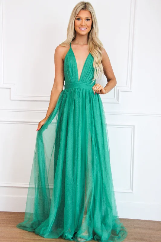 Maxi Dresses with Ruffled Trim for a Sweet and Girly LookForever Love Maxi Dress: Green Maxi Dresses with Ruffled Trim for a Sweet and Girly LookForever Love Maxi Dress: Green