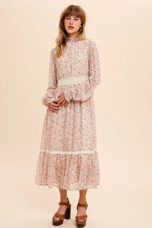 Mermaid - Hem Maxi Dresses for a Glamorous LookGorgeous Floral Chiffon Midi Dress