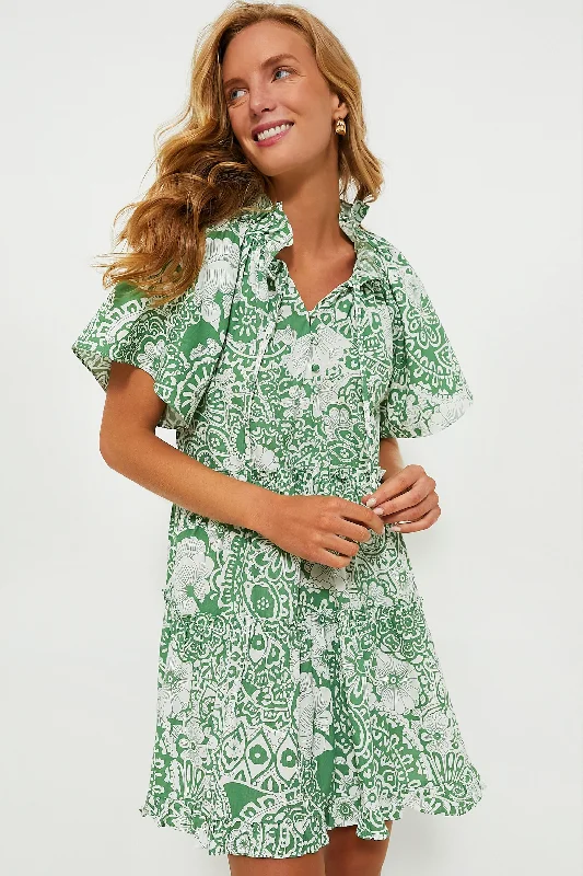 Sturdy Canvas Maxi Dresses for Outdoor AdventuresGreen and White Tiered Thea Mini Dress Sturdy Canvas Maxi Dresses for Outdoor AdventuresGreen and White Tiered Thea Mini Dress