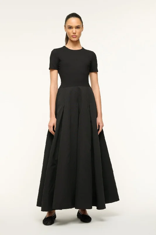 Maxi Dresses with Long - Sleeve Lace Inserts for a Romantic LookHOPPER DRESS | BLACK Maxi Dresses with Long - Sleeve Lace Inserts for a Romantic LookHOPPER DRESS | BLACK