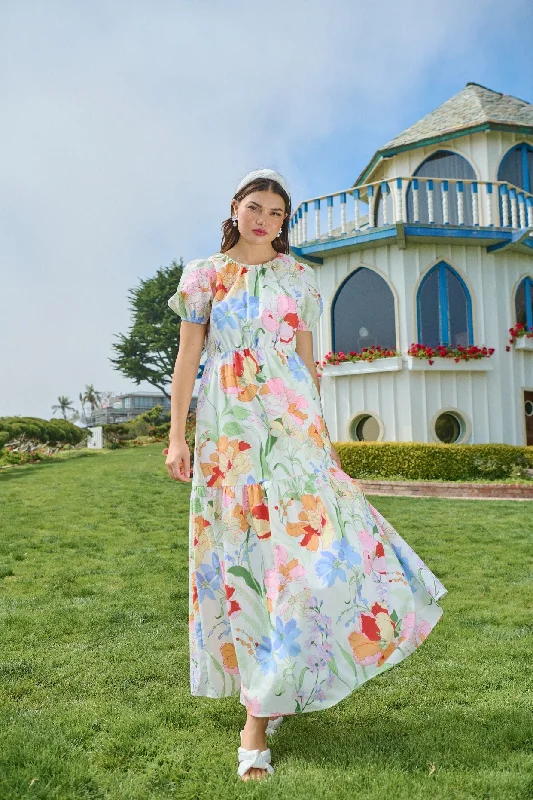 Comfortable Cotton - Linen Maxi Dresses for Everyday WearJuliet Floral Garden Becca Tiered Maxi Dress Comfortable Cotton - Linen Maxi Dresses for Everyday WearJuliet Floral Garden Becca Tiered Maxi Dress