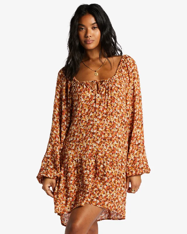 Maxi Dresses with Double - Layered Skirts for a Flowing EffectLucky You Babydoll Dress - Mocha