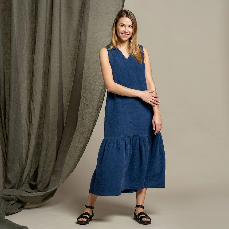 Maxi Dresses with Metal Accessories for a Trendy EdgeMaxi Dress Aurora Storm Blue