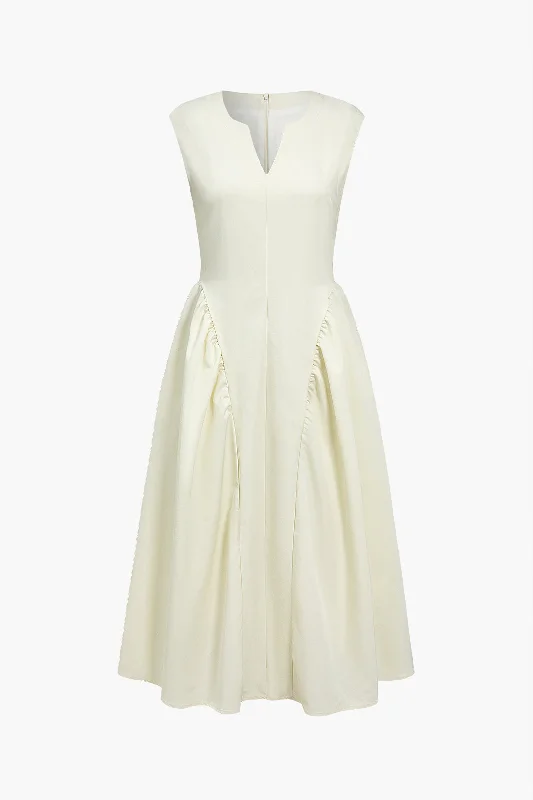Backless Maxi Dresses for a Bold StatementRuched V-Neck Maxi Dress