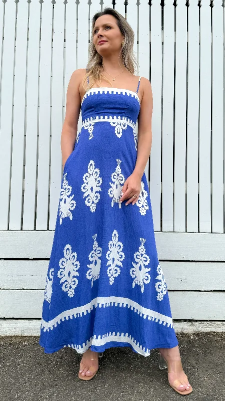 Durable Denim Maxi Dresses for Casual OutingsMILLA DRESS - BLUE