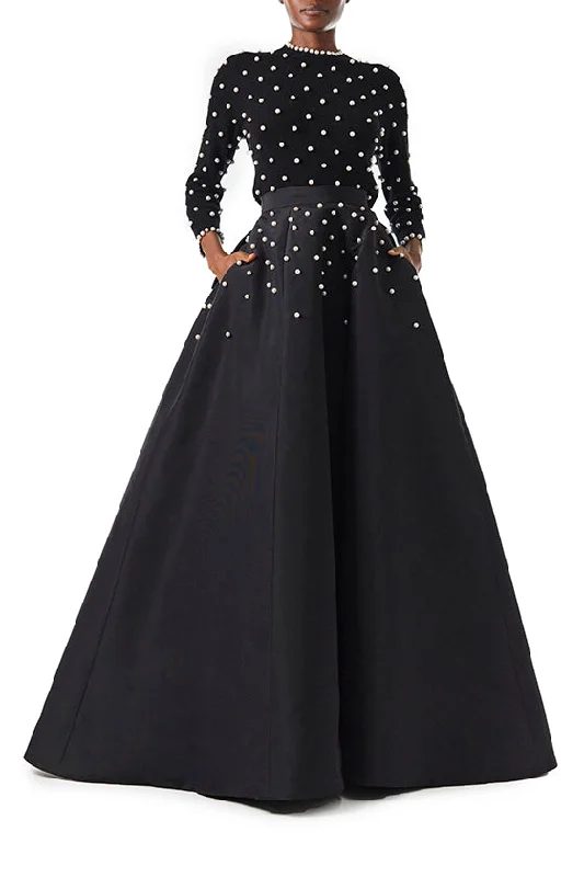 Maxi Dresses for Travel Photography in Scenic LocationsPearl Embroidered Ball Skirt