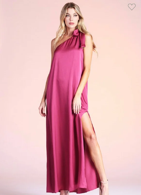 Cool Leather Maxi Dresses for a Rock - Chic StyleOne Shoulder Bow Tie Up A Line Side Slit Maxi Occasion Dress Cool Leather Maxi Dresses for a Rock - Chic StyleOne Shoulder Bow Tie Up A Line Side Slit Maxi Occasion Dress