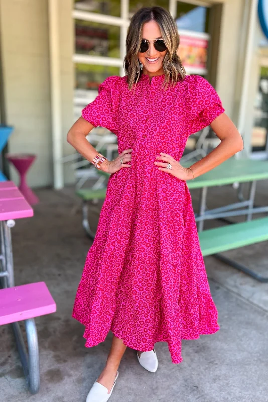 Maxi Dresses for Bridal ShowersKarlie Pink Red Floral Poplin Puff Sleeve Tiered Maxi Dress Maxi Dresses for Bridal ShowersKarlie Pink Red Floral Poplin Puff Sleeve Tiered Maxi Dress