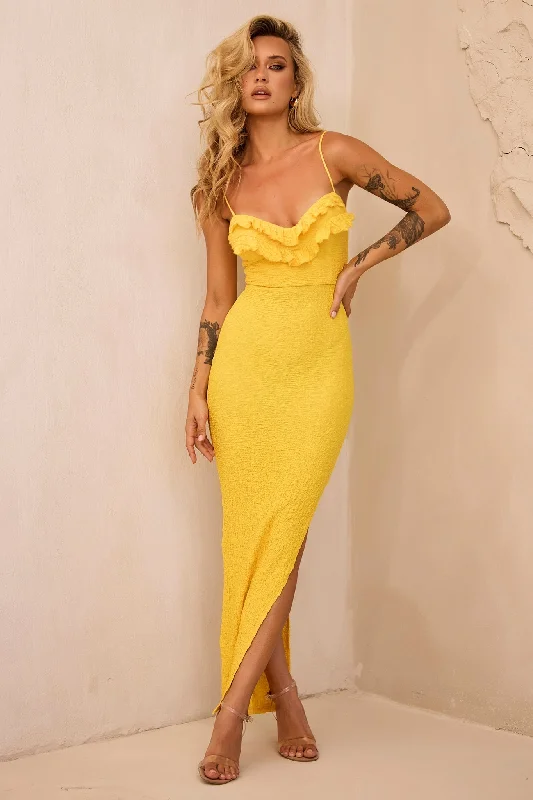 Floral - Patterned Maxi Dresses for a Sweet LookPromenade Maxi Dress - Yellow